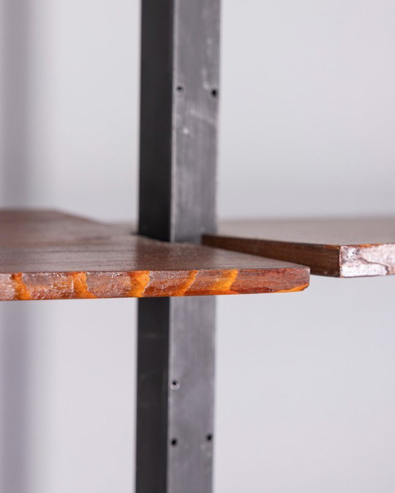 Image 1 of Vintage Terra-Cielo boekenkast uit de jaren 60 in metaal en hout, Italiaans design