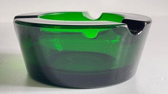 Image 1 of Vintage Aschenbecher aus grünem Glas