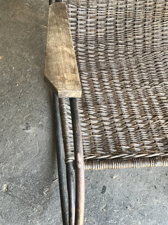 Mid-Century Bentwood and Steel Rocking Chair, 1960s, polished steel, Mid Century Modern (photo 5 of 8)