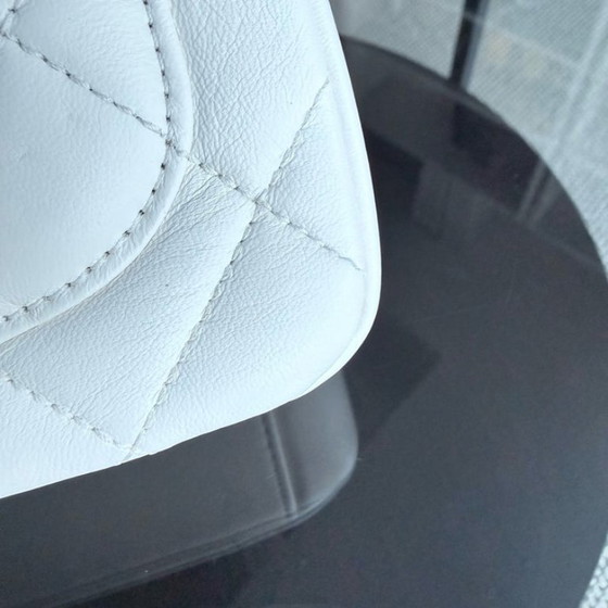 Image 1 of Chanel Classic Flap Mini Square - 17CM Quilted Lambskin White Gold Hardware Microchip