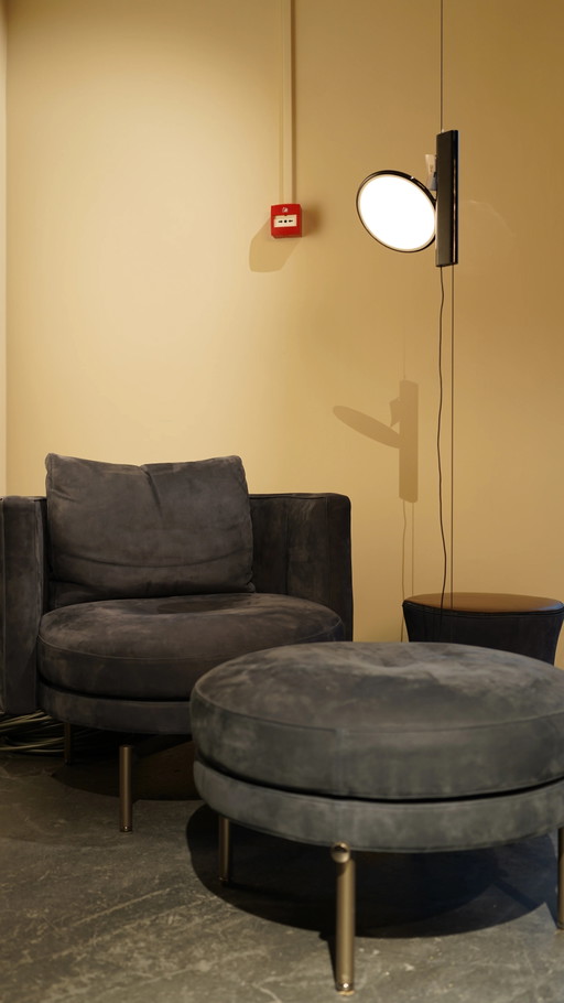 Minotti - Torii Fauteuil Leer + poef