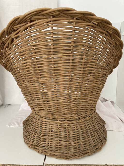 Vintage kinderstoel van rotan uit de jaren 80