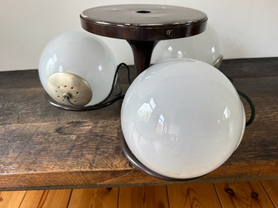 Lampada Gino Sarfatti Modello 2042/3 Arteluce, Plafoniere, Vetro, Bianco (foto 12 di 12)