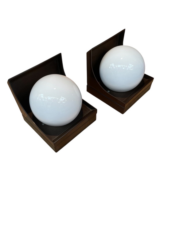 Image 1 of Paar vintage Raak Wandlampen, Bakelieten Lampen Uit de Jaren 70