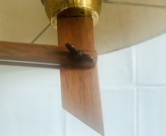 Image 1 of Dänische Lampe aus der Mitte des 20. Jahrhunderts mit hölzernem Scharnierarm