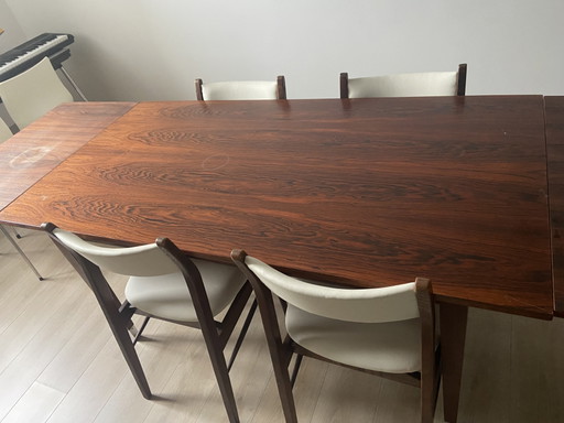 Midcentury table and chairs – eettafels, Metal, Wood