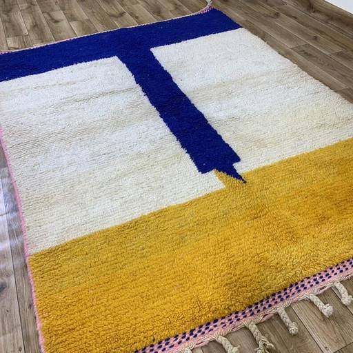 Handmade Moroccan Beni Ourain rug from Atlas, 2/3 m