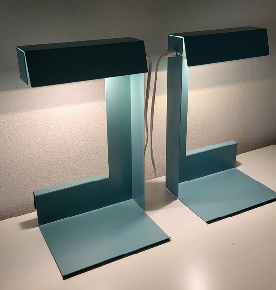 2000s Left or Right Tafel- of Wandlamp van Appelius/Slawinski, turquoise/lichtblauw – Konstatin Slawinski (photo 3 of 8)