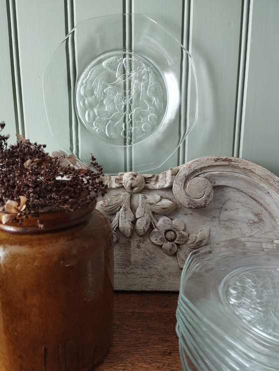 Image 1 of 6 small octagonal glass plates Felix Potin La Parisienne