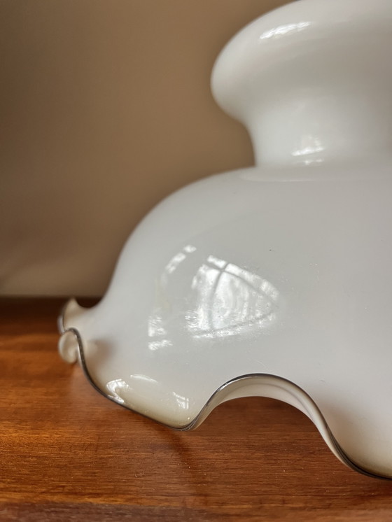 Image 1 of Vintage pendant lamp with opaline glass shade