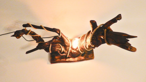 Image 1 of Tischlampe aus Wurzelholz