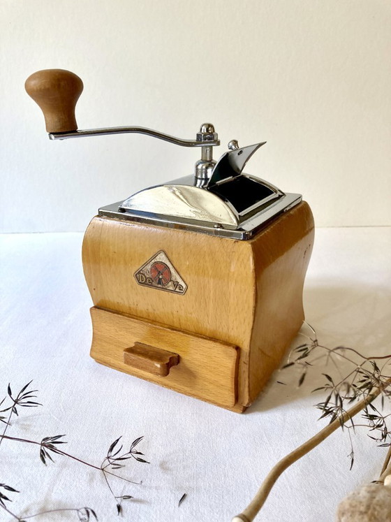 Image 1 of Wooden coffee grinder, Deve brand (Netherlands), 1950s