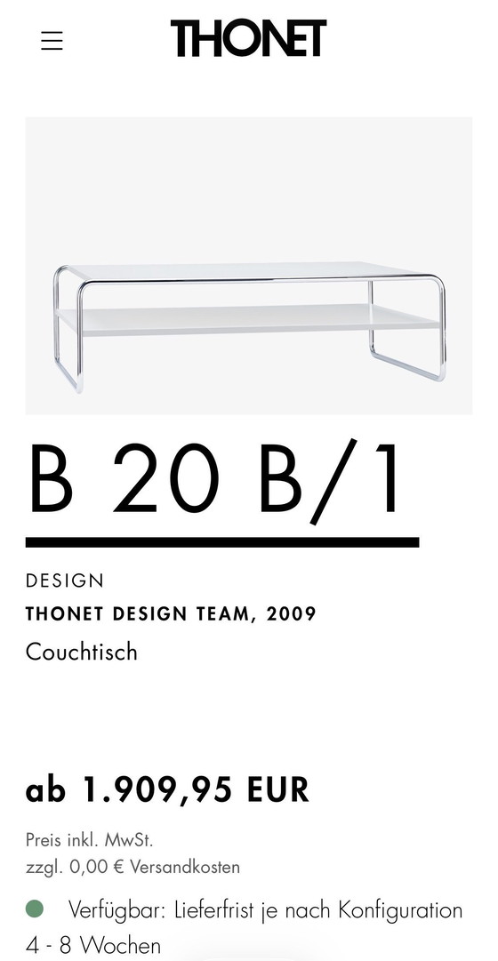 Image 1 of Thonet B20 B/1 Coffee Table