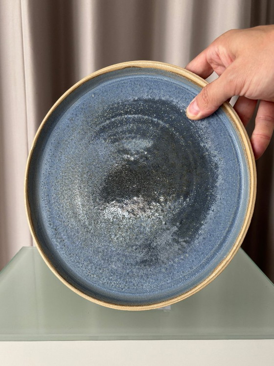 Keramisch bord, blauw en zwart, Tafelaccessoires, Keramiek, Modern (foto 3 van 5)