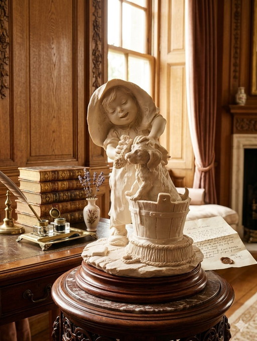 Scultura italiana Giorgio Armani Capodimonte Washday 