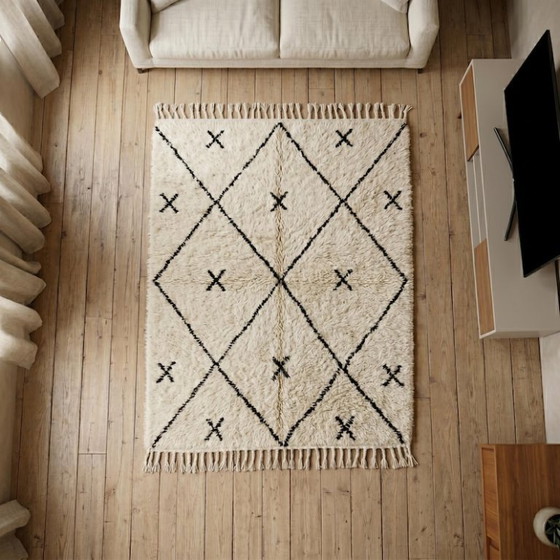 Natural Wool Moroccan Berber Carpet 250cmx120cm – Rugs & carpets, Cotton (photo 6 of 6)