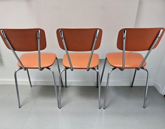 Image 1 of Sillas tubulares Brabantia, color naranja, años 70.