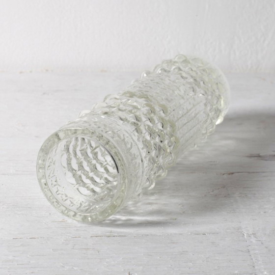 Image 1 of Vintage Pressed Glass Vase: CandleWax Design by František Pečený, Czech Art Glass