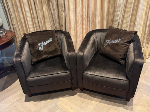 COJINES DE PIEL NOBUCK FENDI CASA, JUEGO DE 2