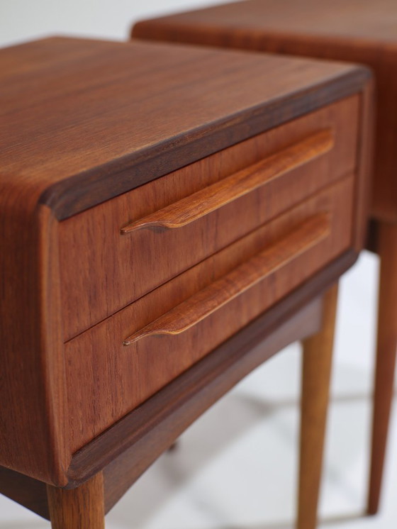 Image 1 of Johannes Andersen Silkeborg teak Danish bedside tables 1960s