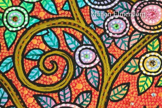 Image 1 of Einzigartiges handgemaltes Gemälde: Katze im Baum (Neu)