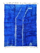 Tappeto marocchino blu fatto a mano, 210x300 cm