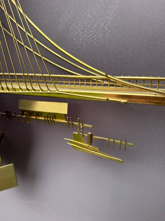 Scultura da parete Curtis Jere Brooklyn Bridge – Decorazioni murali, Metallo, Ottone (photo 10 of 27)