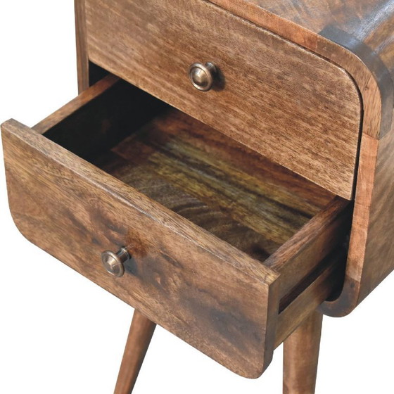 Image 1 of Mango wood nightstand with grey-wash finish