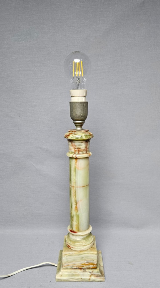 Polished Green Onyx Marble, Metal Fixture. – Table lamps (photo 7 of 12)