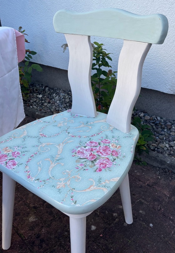 Shabby Shabby Chic Rose Chair, romantic unique piece, Vintage style, Dining chairs, Wood, White (photo 6 of 6)
