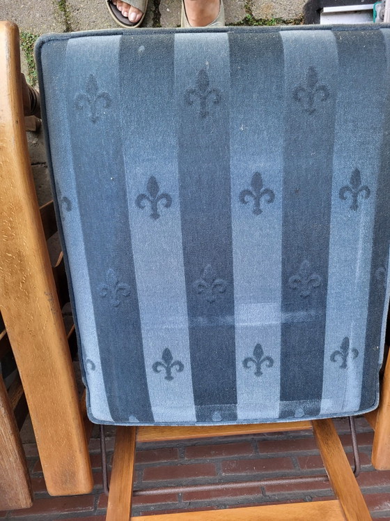 2 vintage rookfautueils – Fauteuils, Textiel, Hout (photo 5 of 5)
