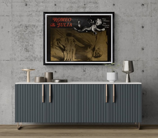 Roméo et Julia – 1979 – Affiche de théâtre originale d'époque par A. Klimowski – Conception d'affiche (photo 2 of 8)