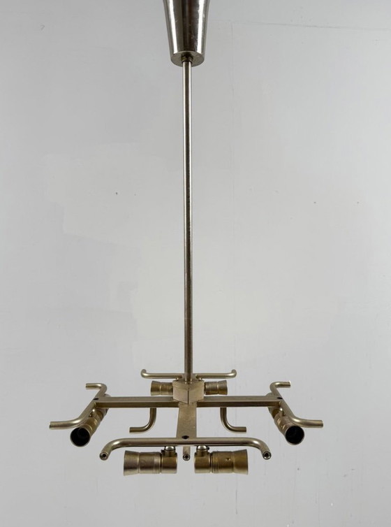 Image 1 of Lampe en verre glacé/plafonnier de J.T. Kalmar pour Kalmar Franken, modèle : Bernstein, Autriche, années 1960