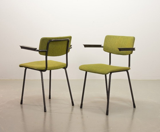 Mid-Century Dutch Design Vivid Green Gispen Dining Chairs Model 1235 by André Cordemeyer, Set of 6. The (photo 16 of 23)