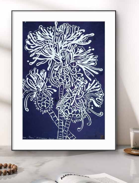 Image 1 of Blackthorn Linocut – A3 Botanical Art Print