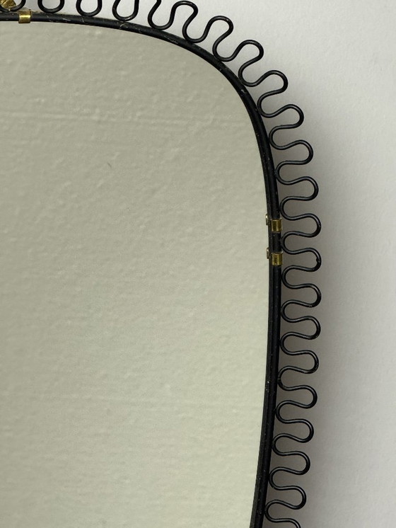 Image 1 of Raro espejo de pared rectangular negro de estilo moderno de mediados de siglo de Josef Frank Svenskt Tenn, década de 1950.