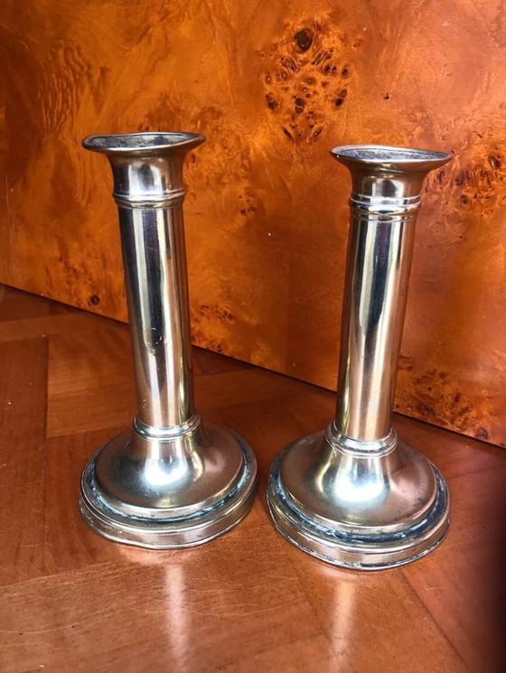 Image 1 of Coppia di candelieri antichi in ottone