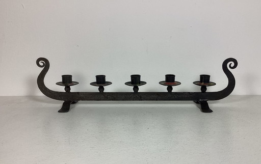 Finnish Danish Viking boat candlestick vintage sixties