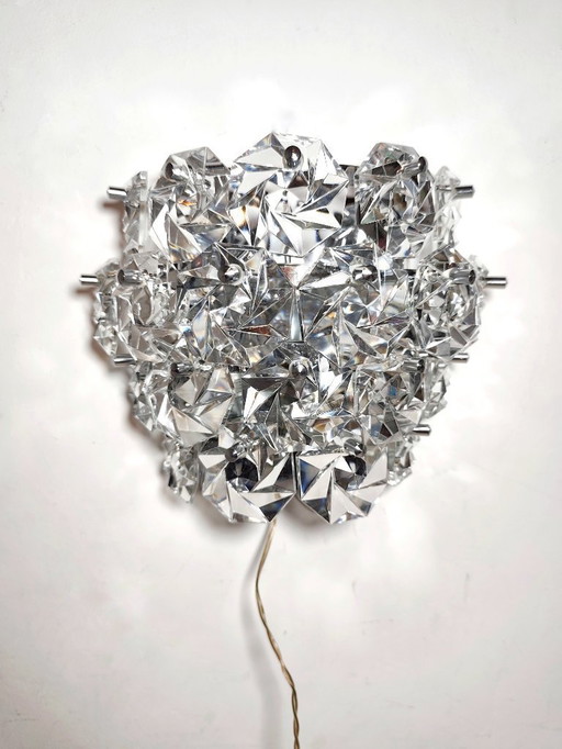 Crystal wall sconce. Germany, 1970s.