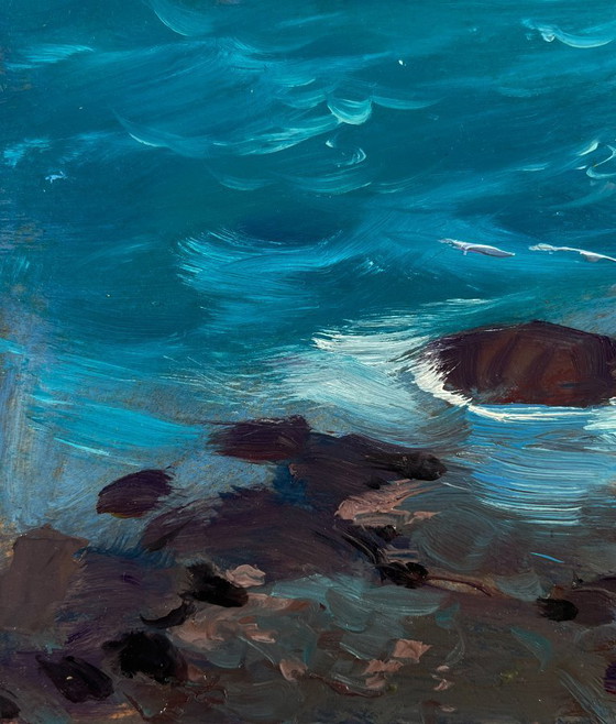 Image 1 of Una barca sulla costa rocciosa