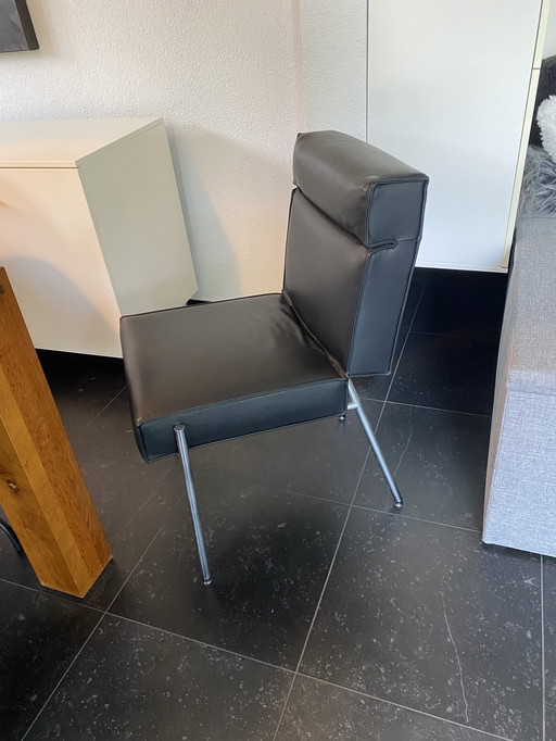 2 Design on Stock Masq chairs - Timeless Dutch design in chrome and black leather