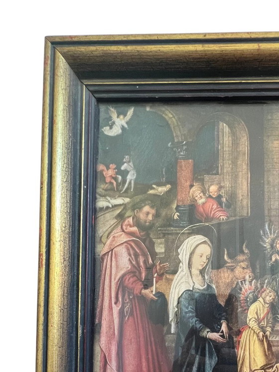 Image 1 of Grabado Hans Holbein el Viejo El Nacimiento de Cristo