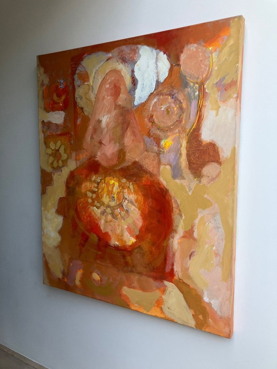 Image 1 of Peinture de H. van Hemert - composition abstraite 100 x 120 m