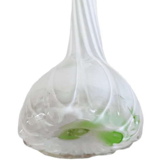 Image 1 of Vintage hohe, mundgeblasene, gedrehte Glasvase Murano 1970er Jahre