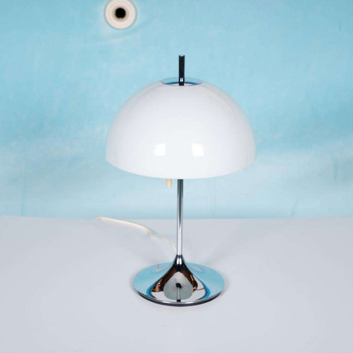 Space age design tafellamp mushroom, Wila chrome desk lamp