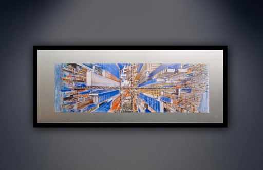 Gottfried Salzmann: "New York Crossroad." Brushed aluminum. Hand-signed, limited edition no. 15/25.
