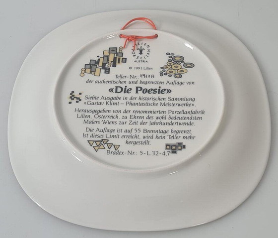 Image 1 of 8 platos coleccionables de porcelana de Gustav Klimt de Lilien Austria con certificados