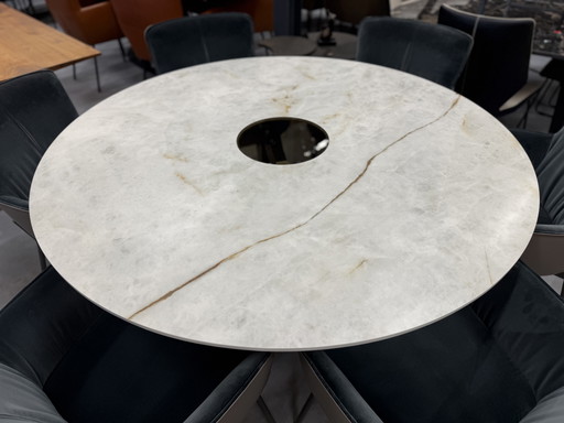 Metaform Laguna Dining Table Ceramic Himalayan Top D150