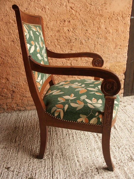 Wooden armchair, fabric, Green (photo 4 of 12)