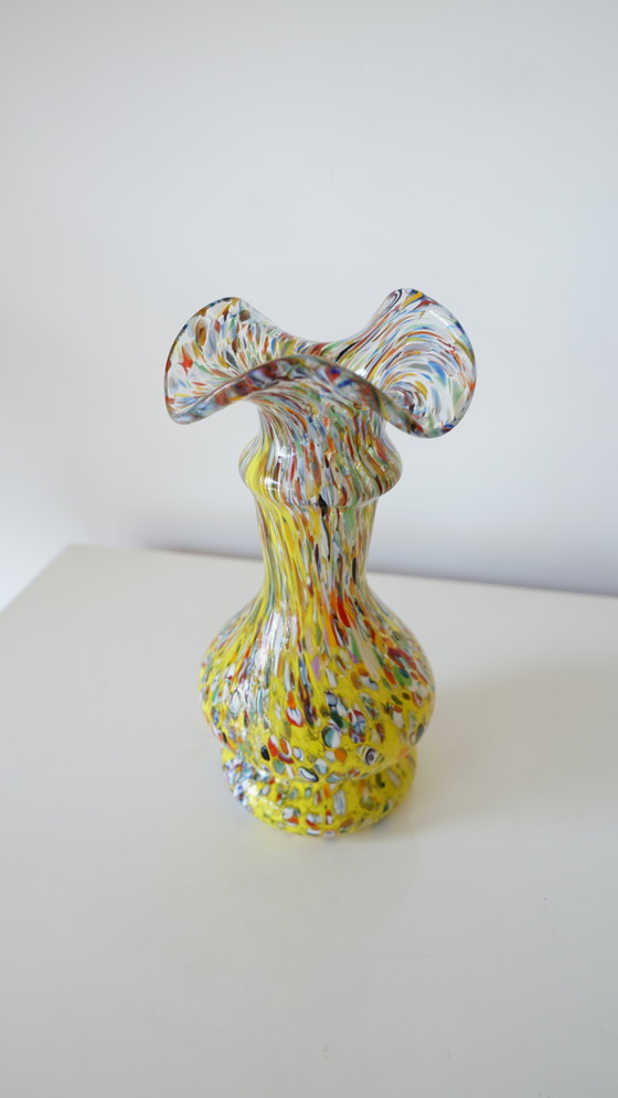 Image 1 of Vintage Murano Millefiori glass vase - Mouth blown - Italy